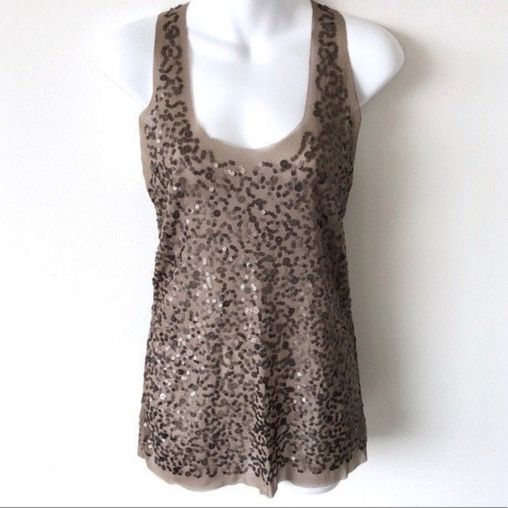 Max Studio metallic sequin racerback top